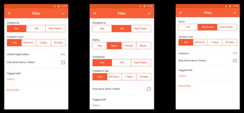 Example Filter Dialogs